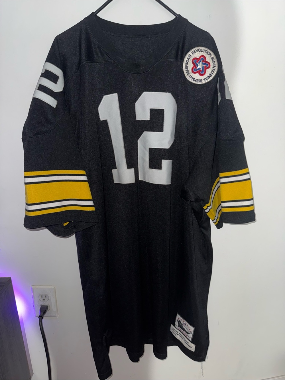 Terry Bradshaw #12 Steelers 1976 Throwback Jersey